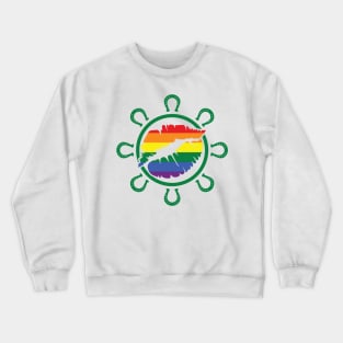 LGBTQ Rainbow Kiss HorseShoe St. Patrick's Day Design for LGBTQ Parade on St. Patrick's Day Crewneck Sweatshirt